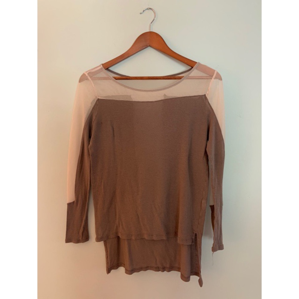 Brown and Mesh Lush Quarter Sleeve